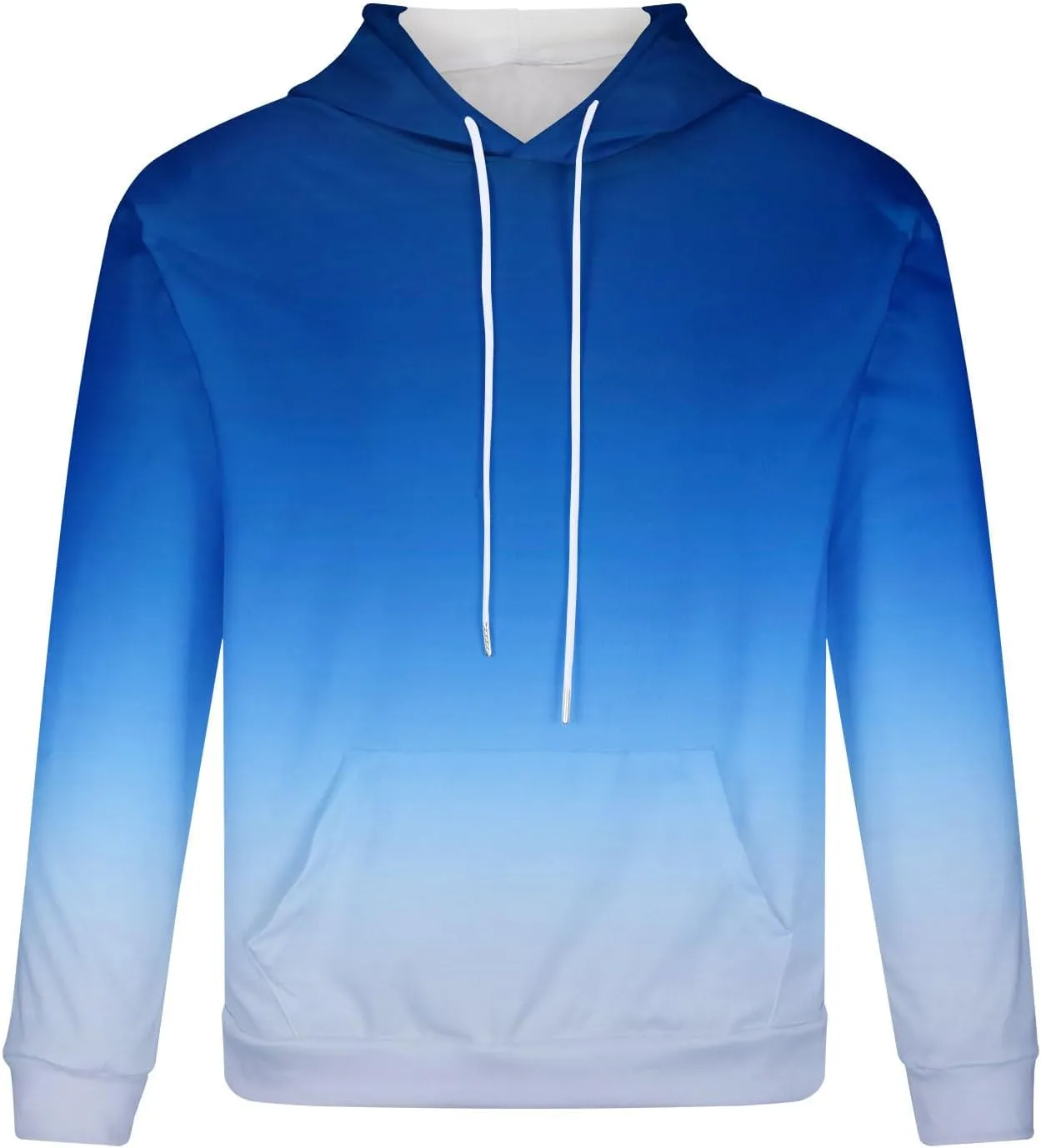 Men's Plus Size Graphic Hoodies Casual Fashion Gradient Color Long Sleeve Hooded Sweatshirt Loose Fit Muscle Pullover
