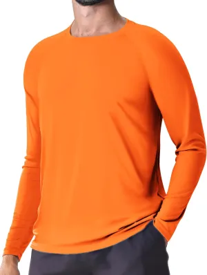 Men's UPF 50  Rash Guard Long Sleeve Shirts Sun Protection SPF UV Lightweight Swim T-Shirts