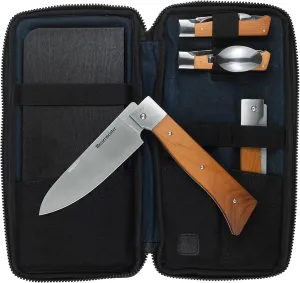 Messermeister Adventure Chef 6 Piece Summit Set (Carbonized Maple). Compact Folding chef knife | fillet knife | peeler | Folding cutting board