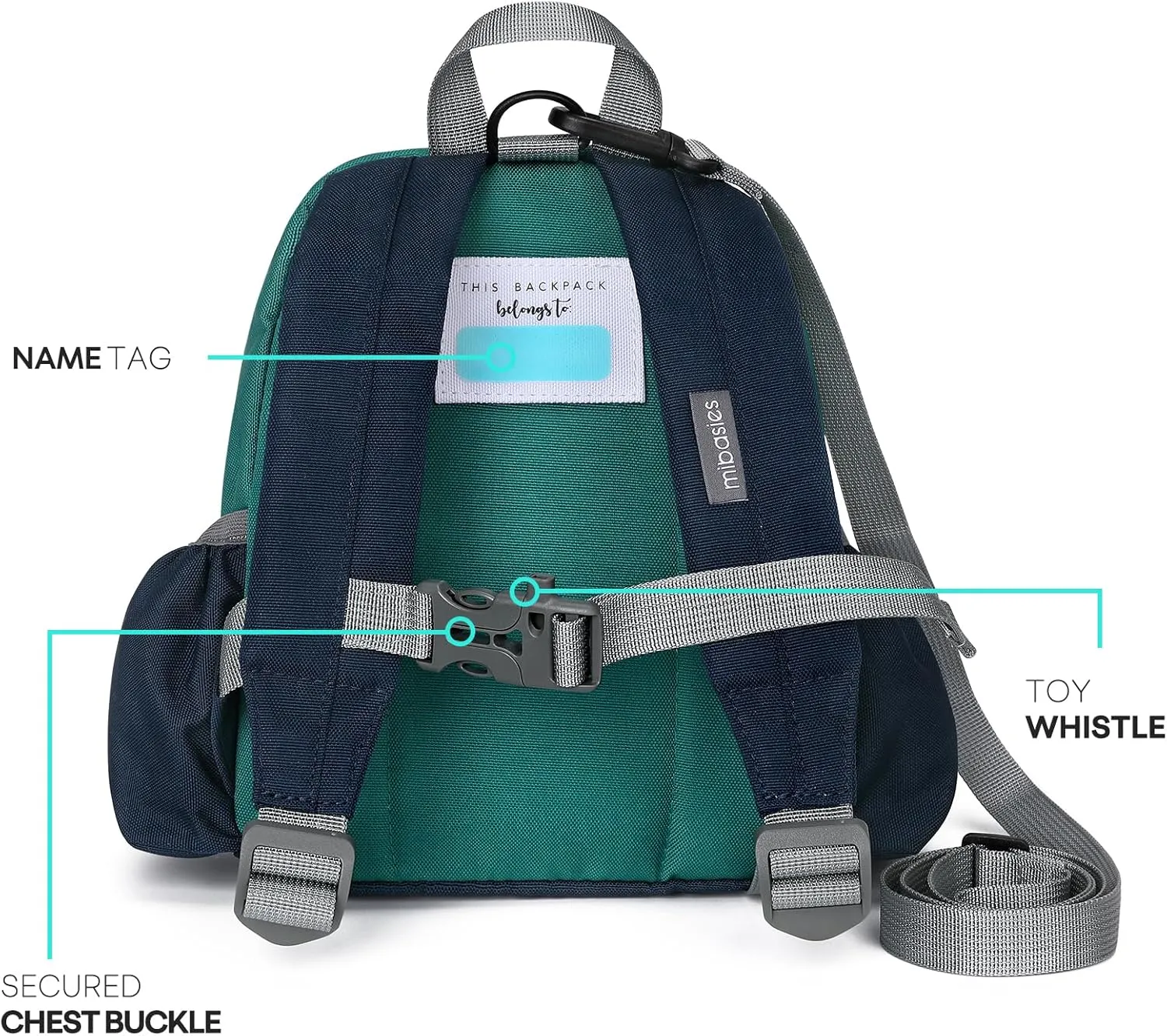 mibasies Backpack Leash for Toddlers 1-3: Baby Backpack with Anti Lost Harness for Boys Girls