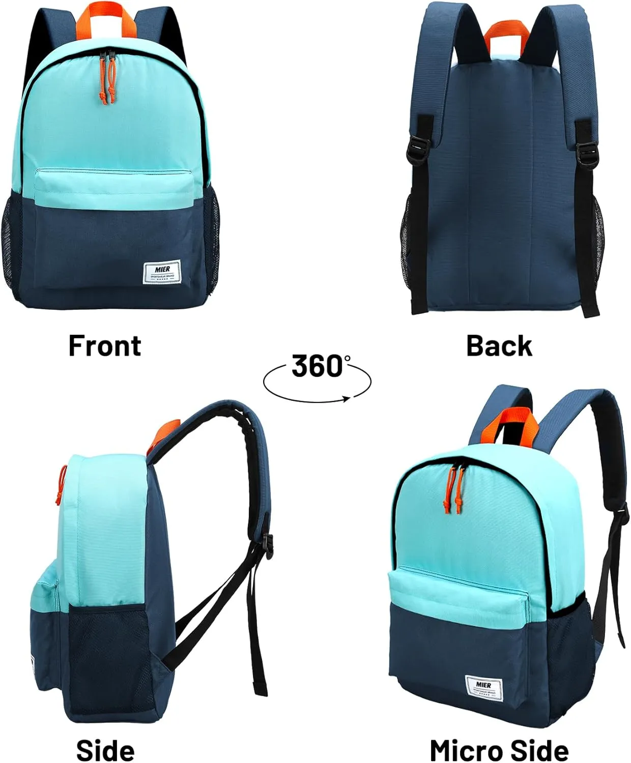 MIER Insulated Backpack Cooler Small Leakproof Lightweight Cute for Women Men to Work, Picnics, Camping, Park Day Trips, 15 L