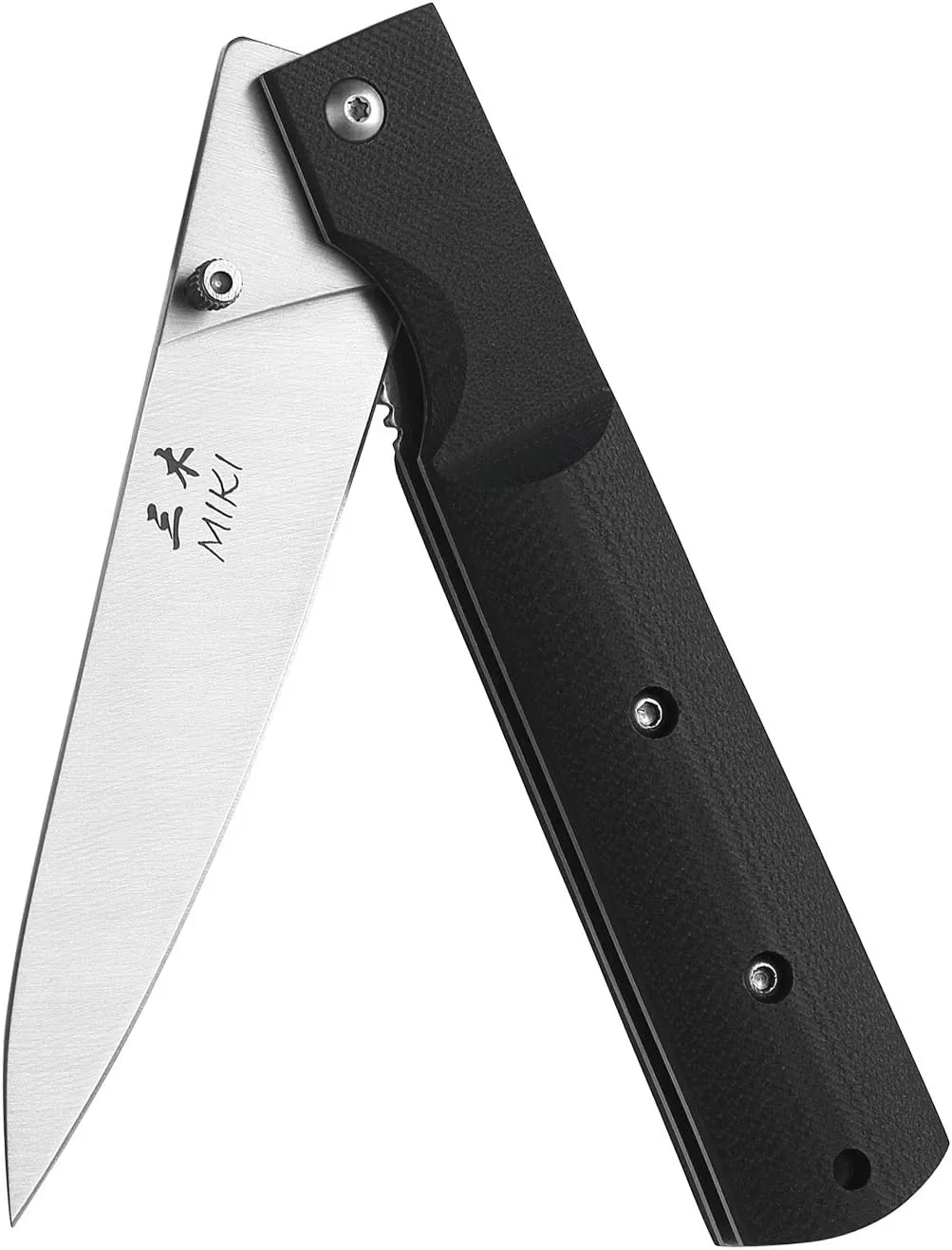 Miki 440A Stainless Steel Blade Japanese Kitchen Chef Folding Pocket Knife for Camping, Petty Fruit Paring Peeling Small Drop Point
