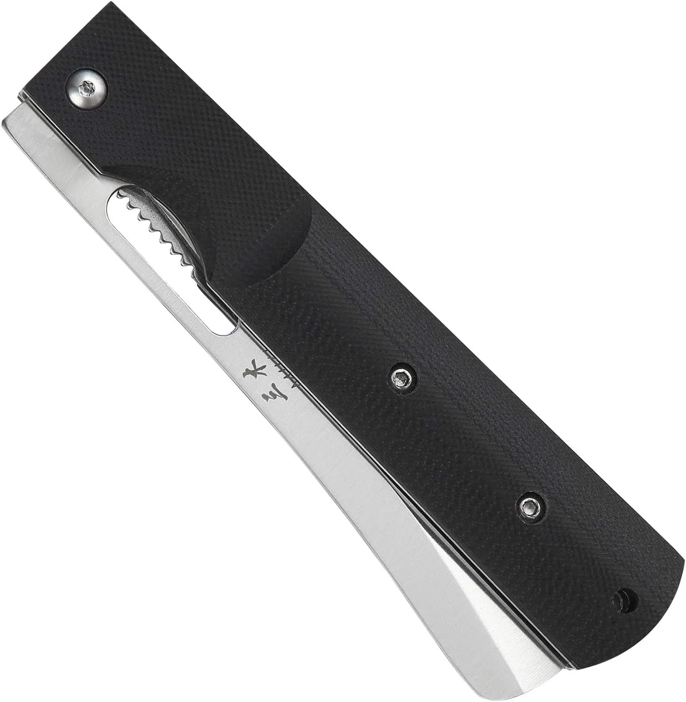 Miki 440A Stainless Steel Blade Japanese Kitchen Chef Folding Pocket Knife for Outdoor Camping Cooking,Folding Serrated Knife, Bread Knife