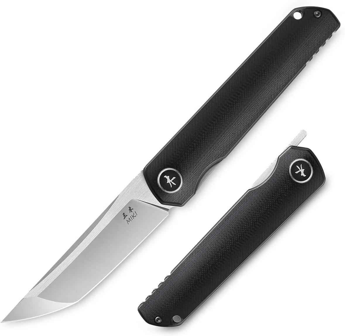 Miki Folding Knife, G10 Handle, EDC Knife with D2 Steel Blade, Pocket Samurai for Camping, Outdoor, Fishing and Everyday Carry