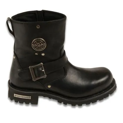 Milwaukee Leather BFR 9040 W Men's Black 6-inch Classic Engineer Boots with Side Zipper