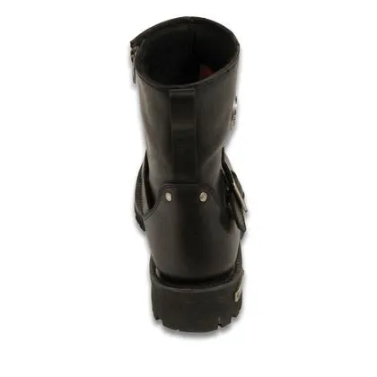 Milwaukee Leather BFR 9040 W Men's Black 6-inch Classic Engineer Boots with Side Zipper