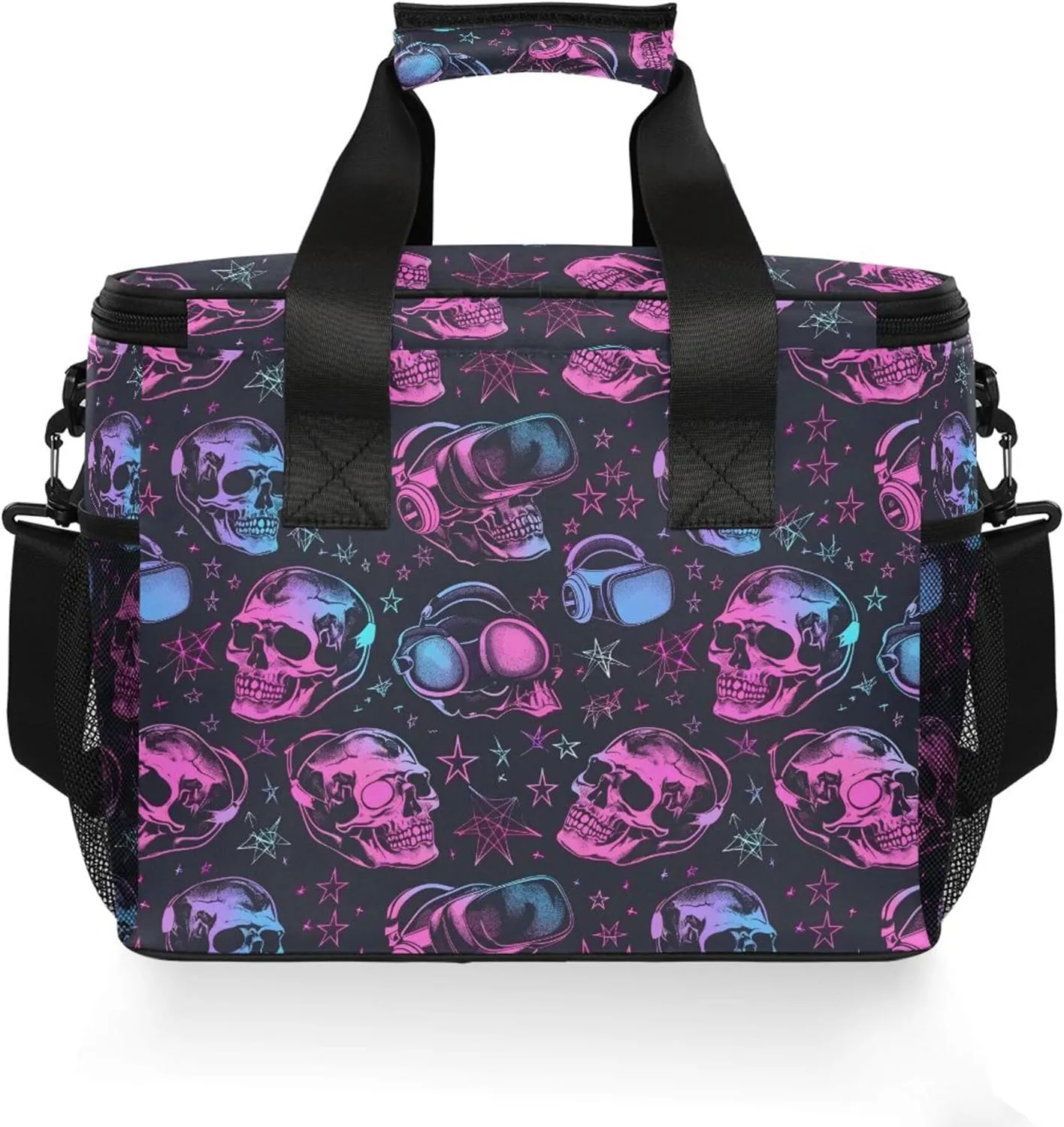 MNSRUU Cooler Bag Skull and Crossbones Soft Cooler Bag Insulated Lunch Totes Picnic Bag Beach Cooler Lunch Box Container with Adjustable Shoulder Strap
