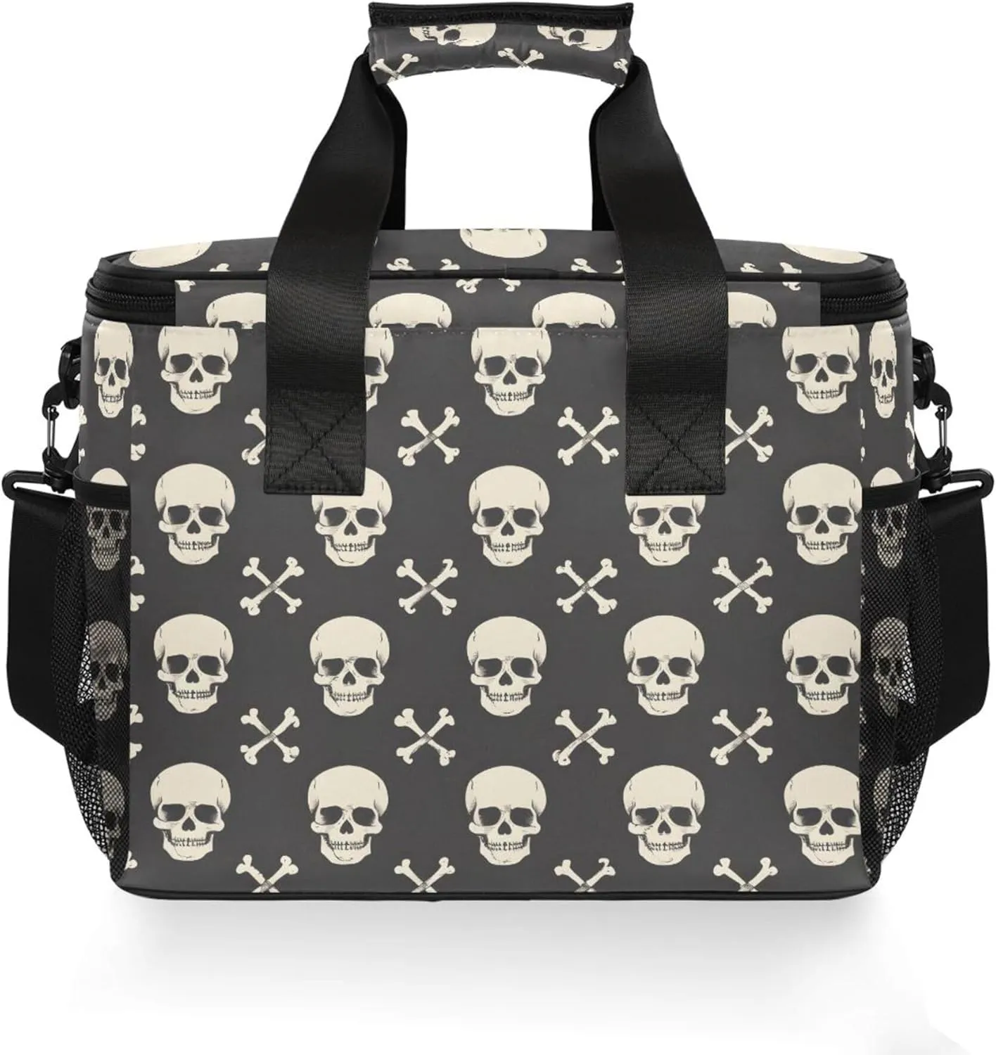 MNSRUU Cooler Bag Skull and Crossbones Soft Cooler Bag Insulated Lunch Totes Picnic Bag Beach Cooler Lunch Box Container with Adjustable Shoulder Strap