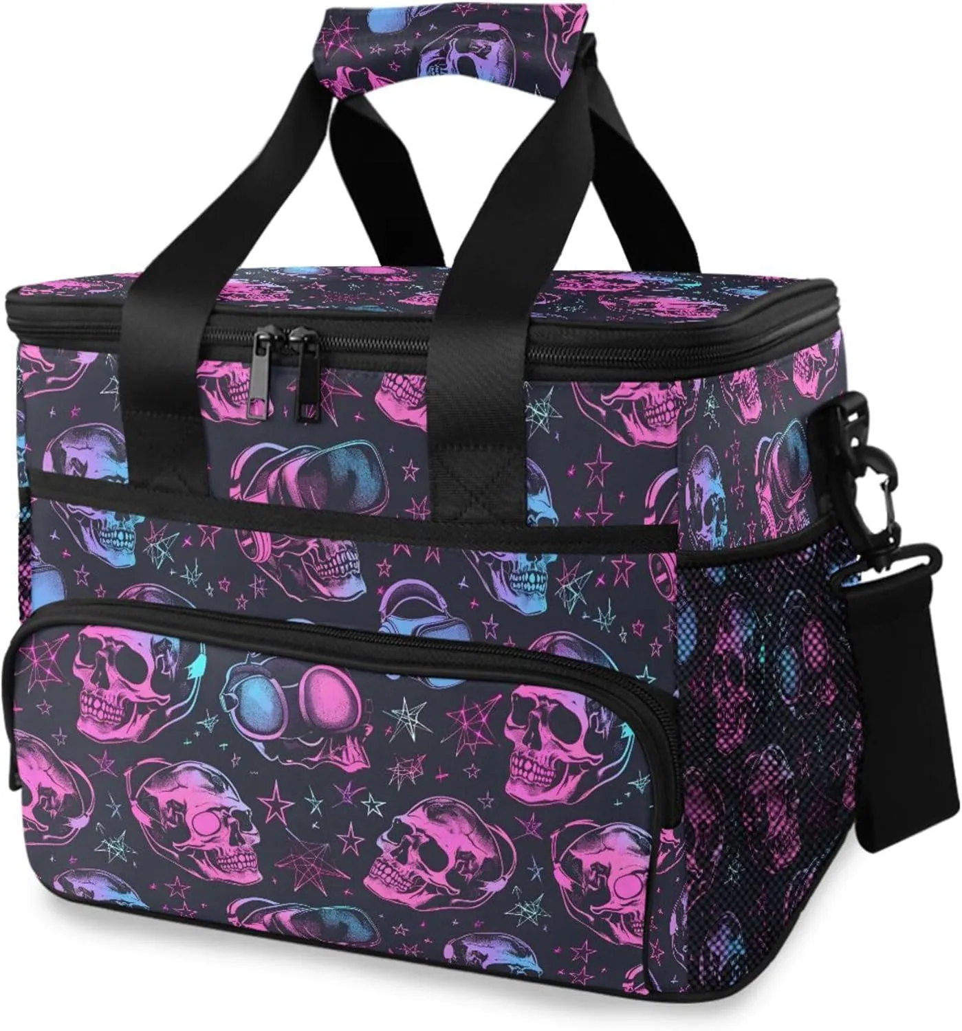 MNSRUU Cooler Bag Skull and Crossbones Soft Cooler Bag Insulated Lunch Totes Picnic Bag Beach Cooler Lunch Box Container with Adjustable Shoulder Strap