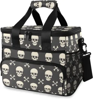 MNSRUU Cooler Bag Skull and Crossbones Soft Cooler Bag Insulated Lunch Totes Picnic Bag Beach Cooler Lunch Box Container with Adjustable Shoulder Strap