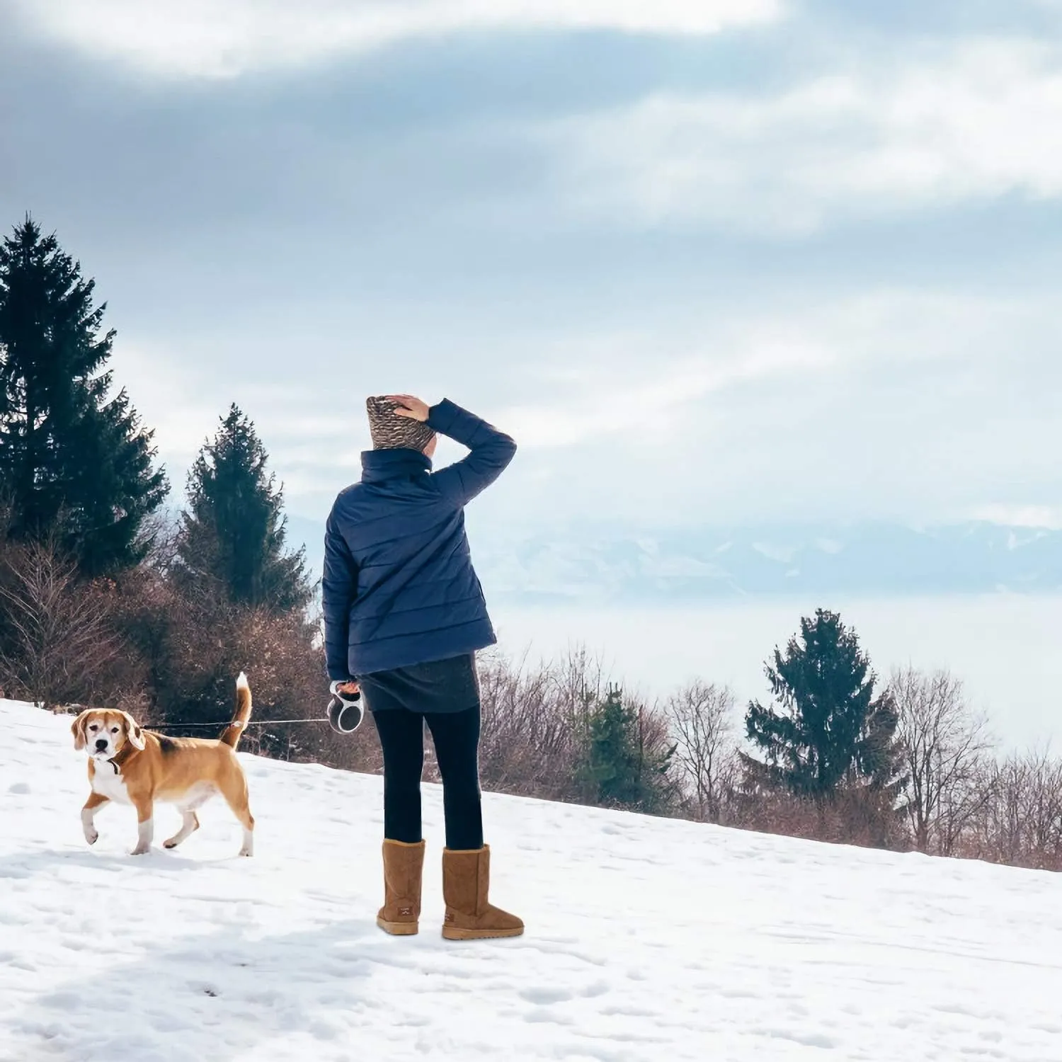 Moclever Boots For Women Snow Winter, Women Ladies Snow Boots Waterproof Faux Suede Mid-Calf Boots