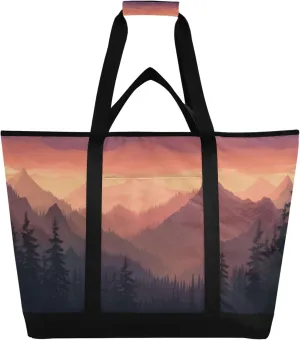 Mountain Reusable Insulated Cooler Bag with Ice Pack Compartment - Large 47L Waterproof Thermal Grocery Tote for Picnic Beach Camping Lunch Storage