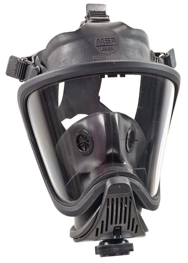 MSA 493020 Ultra Elite Full Facepiece Hycar Respirator, Capacity, Volume, Hycar, Medium, Black