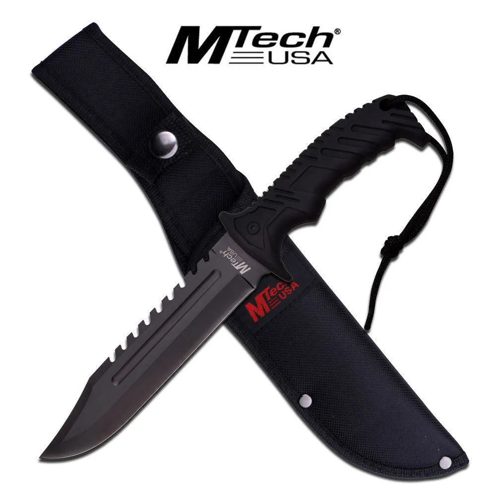 MTech USA MT-20-57BK 12.5" Full Tang SawBack Camo Bowie Knife & Sheath