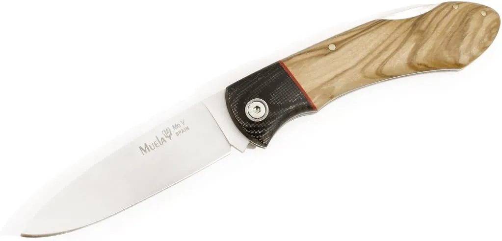MUELA GT-8M.OL Olive Wood Handle Folding Hunting Knife with Nylon Sheath
