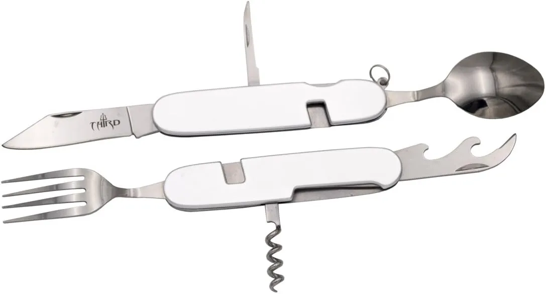 Multifunction Folding Knife 20901S Aluminium Handle with 5.9 cm Stainless Steel Blade, 6 Functions, Removable. with Nylon Sheath.