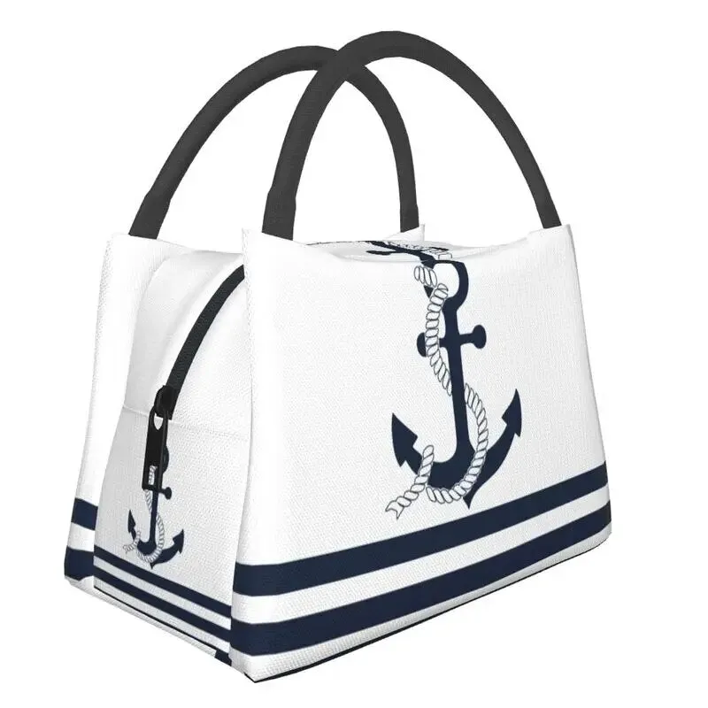 Nautical Cooler Lunch Box Red and Blue Stripes