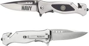 Navy Folding Elite Tactical Knife - Spring Assisted Navy Rescue Knife (NAVY)