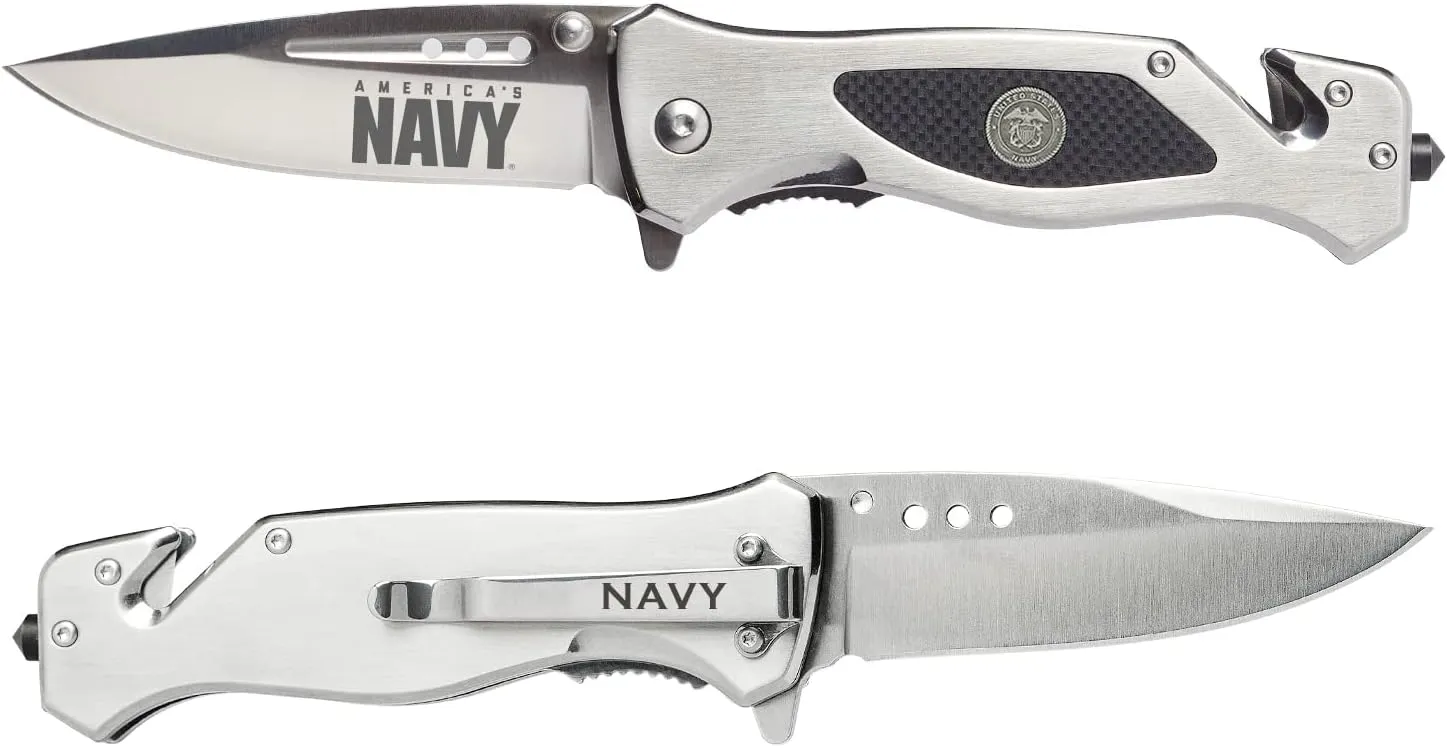 Navy Folding Elite Tactical Knife - Spring Assisted Navy Rescue Knife (NAVY)