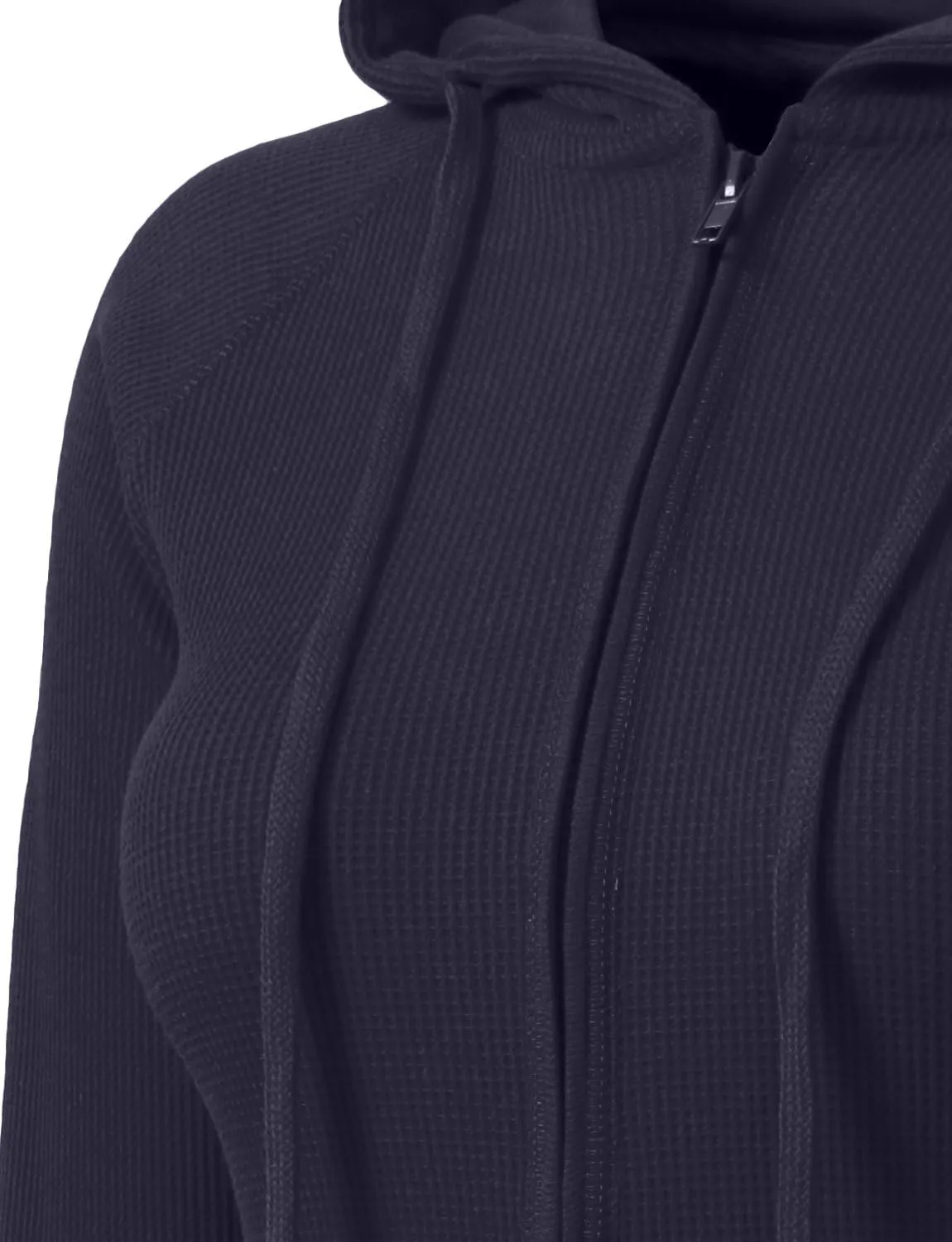 NE PEOPLE Women Basic Casual Comfy Lightweight Thermal Waffle Hoodie