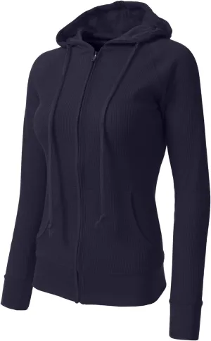 NE PEOPLE Women Basic Casual Comfy Lightweight Thermal Waffle Hoodie
