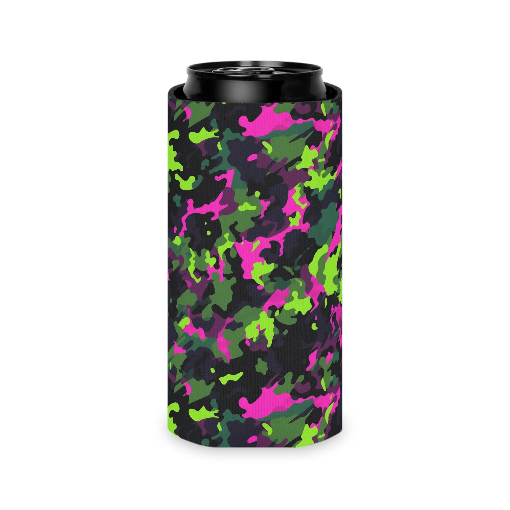 Neon Camo Can Cooler