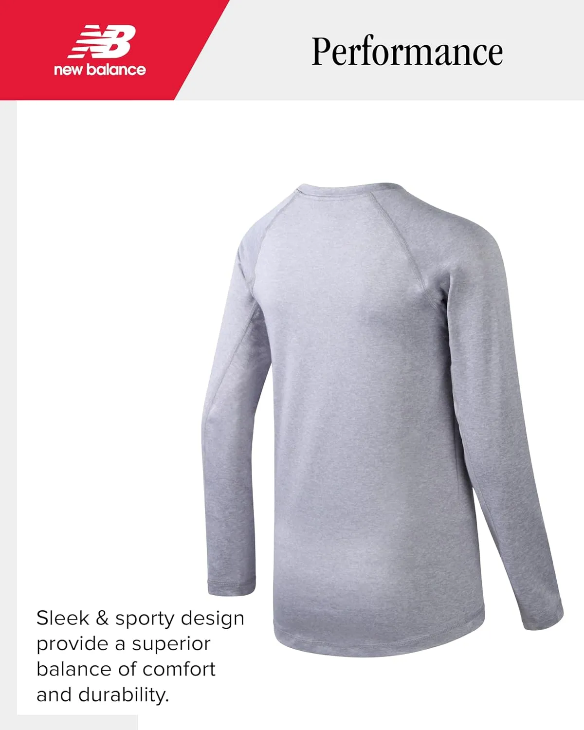 New Balance Boys Base Layer Top - Insulated Compression Long Sleeve Shirt - Active Base Layer Under Shirts for Boys (8-20)