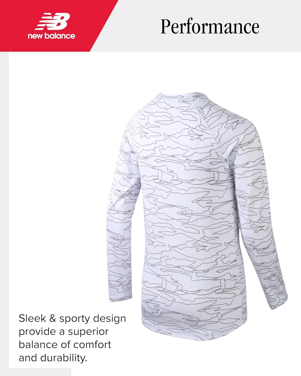 New Balance Boys Base Layer Top - Insulated Compression Long Sleeve Shirt - Active Base Layer Under Shirts for Boys (8-20)
