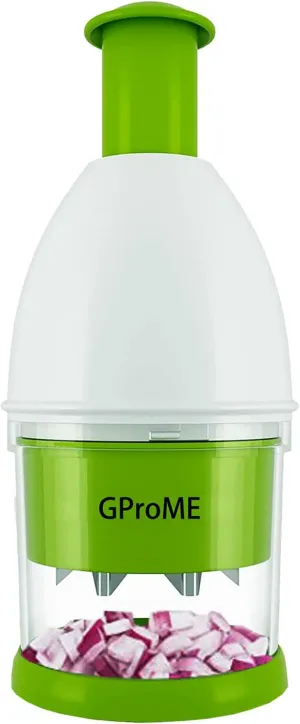 New Food Chopper Manual Hand -Onion Chopper Dicer-Slap Vegetable Chop Cutter Mincer for Garlic Mushroom Nuts Almond Ginger Herbs Parsley Chili Tomato Durable,Dishwasher Safe,BPA Free(Large)