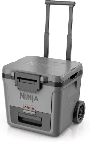 Ninja | Cooler | FrostVault 30QT Cooler with Wheels | Insulated with Temp Dry Storage Drawer | Keeps Ice Cold for Days | for The Beach, Camping, Picnics & More | Slate Gray | FB230GY