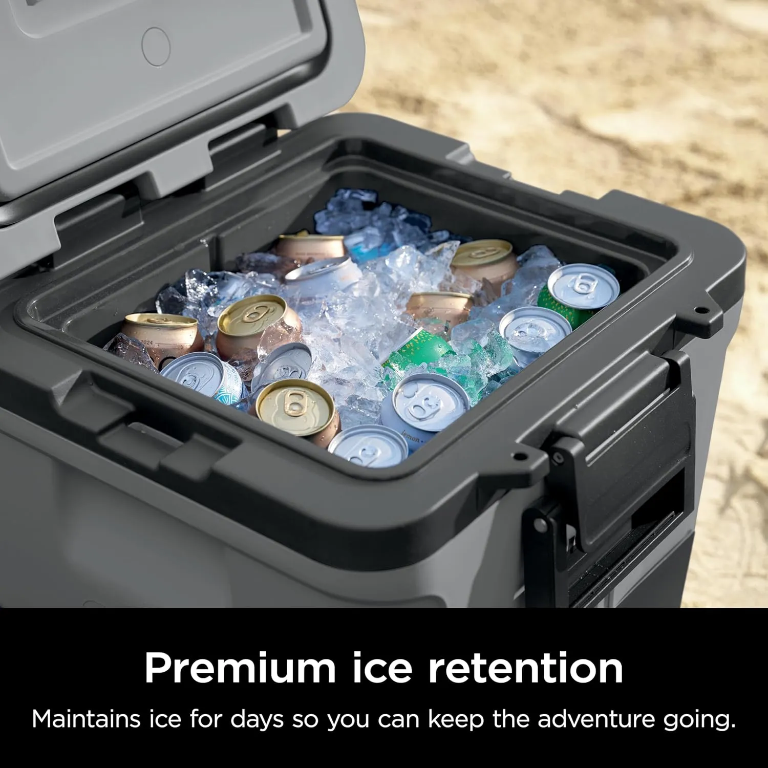 Ninja | Cooler | FrostVault 30QT Cooler with Wheels | Insulated with Temp Dry Storage Drawer | Keeps Ice Cold for Days | for The Beach, Camping, Picnics & More | Slate Gray | FB230GY
