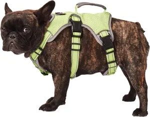 No Escape Dog Harness, Escape Proof Harness, Fully Reflective Harness with Padded Handle, Breathable,Durable, Adjustable Vest for Medium Dogs Walking, Training, and Running Gear (Green, S)