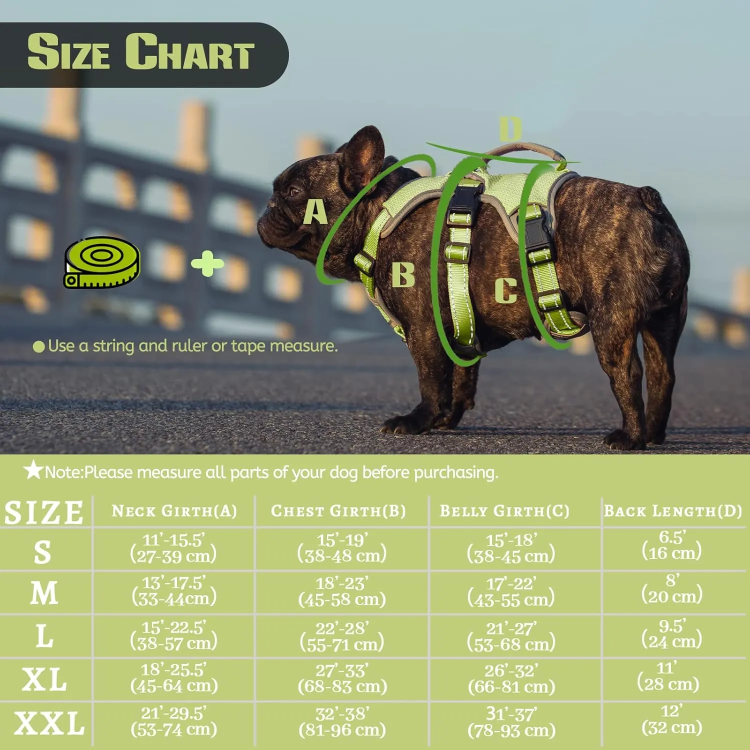 No Escape Dog Harness, Escape Proof Harness, Fully Reflective Harness with Padded Handle, Breathable,Durable, Adjustable Vest for Medium Dogs Walking, Training, and Running Gear (Green, S)
