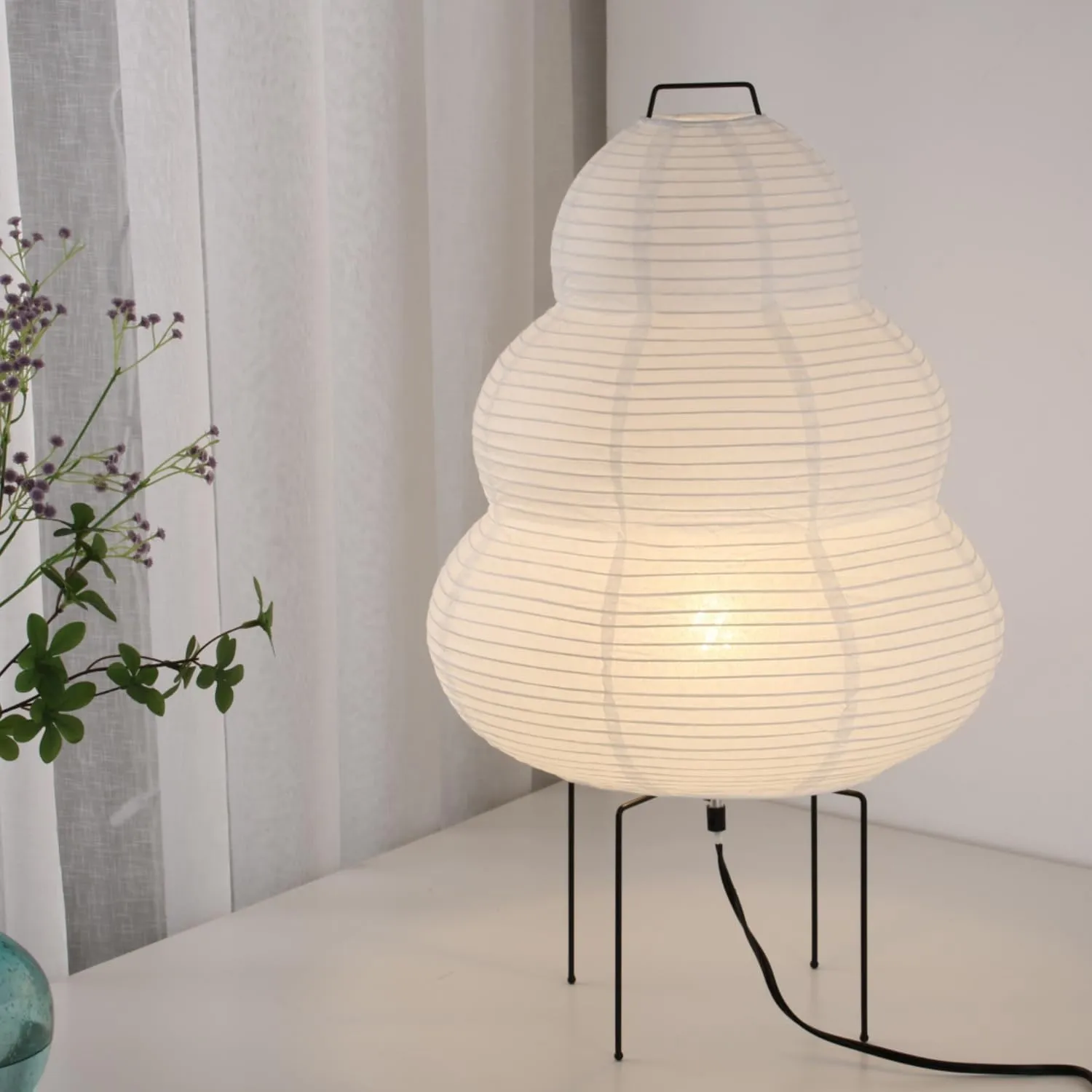 Noguchi Style Lamp, Japanese Paper Lamp, Paper Lantern Lamp, Floor Paper Lamp, Rice Paper Floor Lamp, Establishing A Warm and Cozy Ambiance in Any Room for Bedroom/Living Room