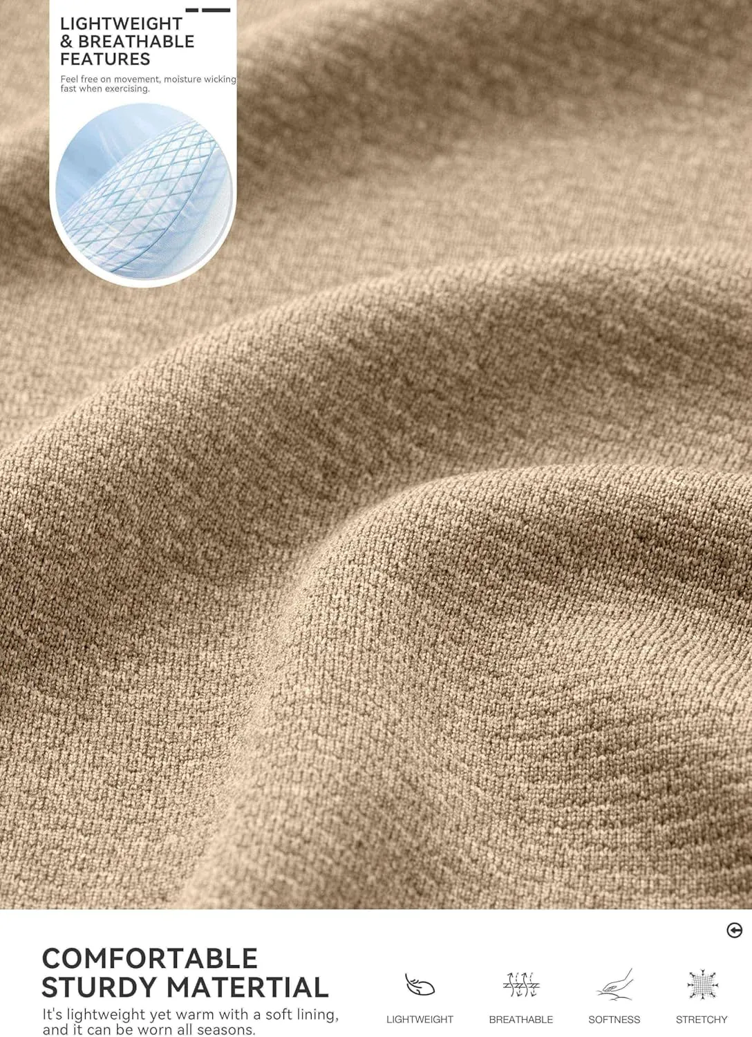 Obla Golf Quarter Zip Pullover for Men Mock Neck Sweatshirt Lightweight Sun Protection Men's Long Sleeve Golf Shirt