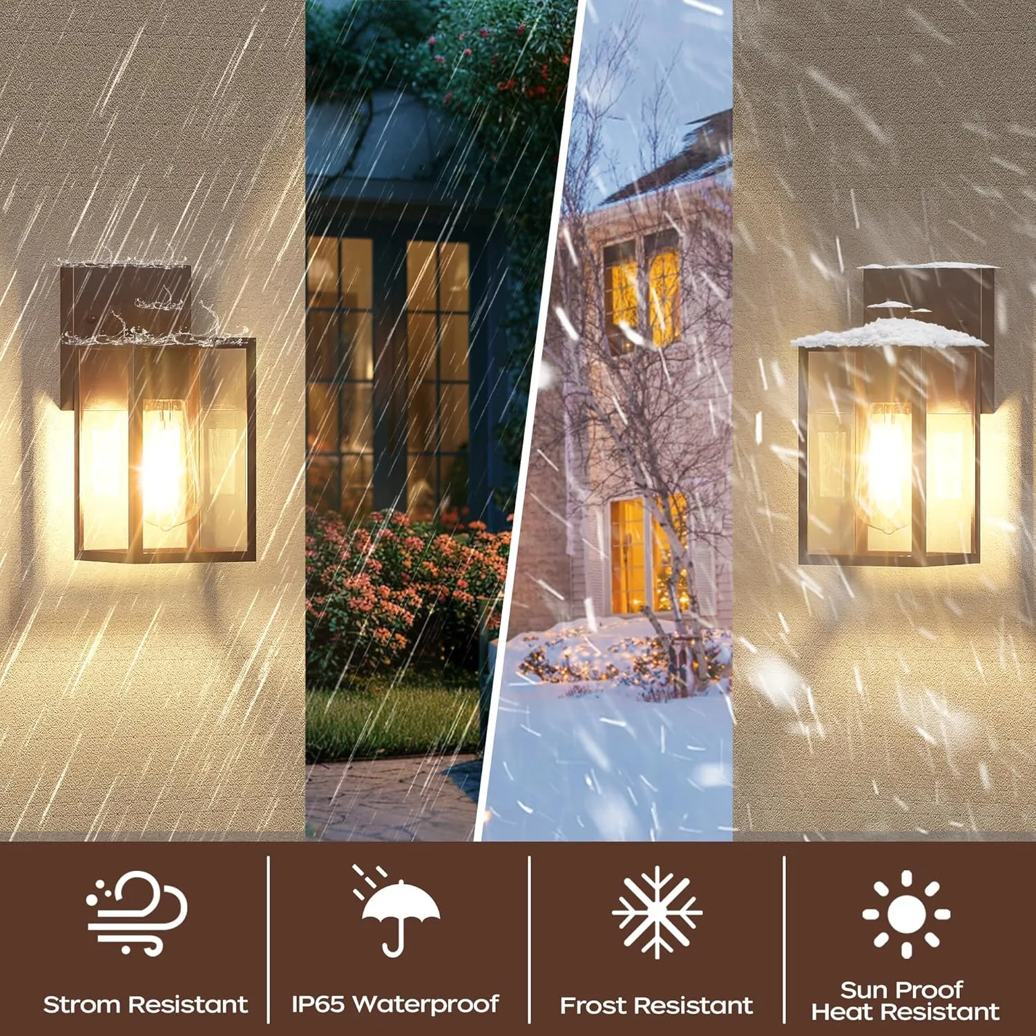 Oil Rubbed Bronze Outdoor Front Porch Light Fixture Wall Mount, LED Exterior lighting fixtures, Waterproof Wall Sconce Lantern Lamp, Outside Coach Lights for House, Patio, Garage, Doorway, Entryway