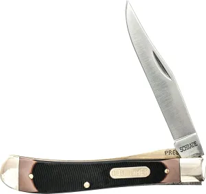 Old Timer 194OT Gunstock Trapper Lockblade Traditional Folding Pocket Knife with 3.1in Clip Point Blade, Nickel Silver Bolsters, and Sawcut Handle for Hunting, Camping, Whittling, EDC, and Outdoors