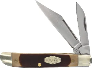 Old Timer 72OT Dog Leg Jack 5.2in Traditional Pocket Knife with 2 High Carbon Stainless Steel Blades, Ergonomic Sawcut Handle, and Convenient Size for EDC, Hunting, Camping, Whittling, and Outdoors