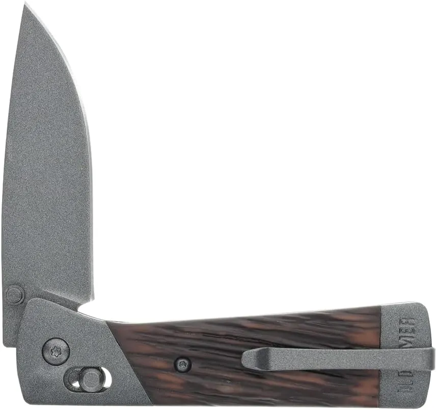 Old Timer Frontier Series Knife with 7Cr17 Steel Blade, Luxewood Composite Handle, Traditional Look for Hunting, EDC, Farming