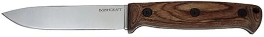 Ontario Knife Company 8696 Bushcraft, Field Knife with Black Nylon Sheath, Satin/Brown