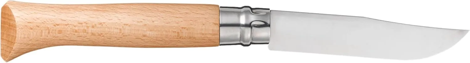 Opinel No. 12 Stainless Steel Pocket Knife, Beechwood Handle