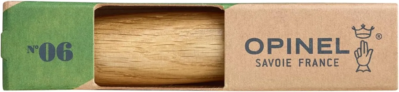 OPINEL No.06-No.09 Premium Woods, Stainless Steel Folding Pocket Knife, Made in France (No.06/Oak)