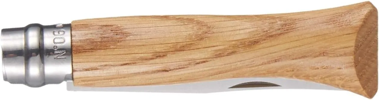 OPINEL No.06-No.09 Premium Woods, Stainless Steel Folding Pocket Knife, Made in France (No.06/Oak)