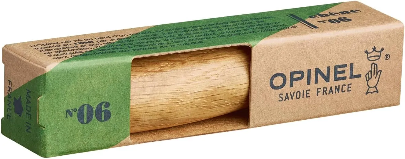 OPINEL No.06-No.09 Premium Woods, Stainless Steel Folding Pocket Knife, Made in France (No.06/Oak)