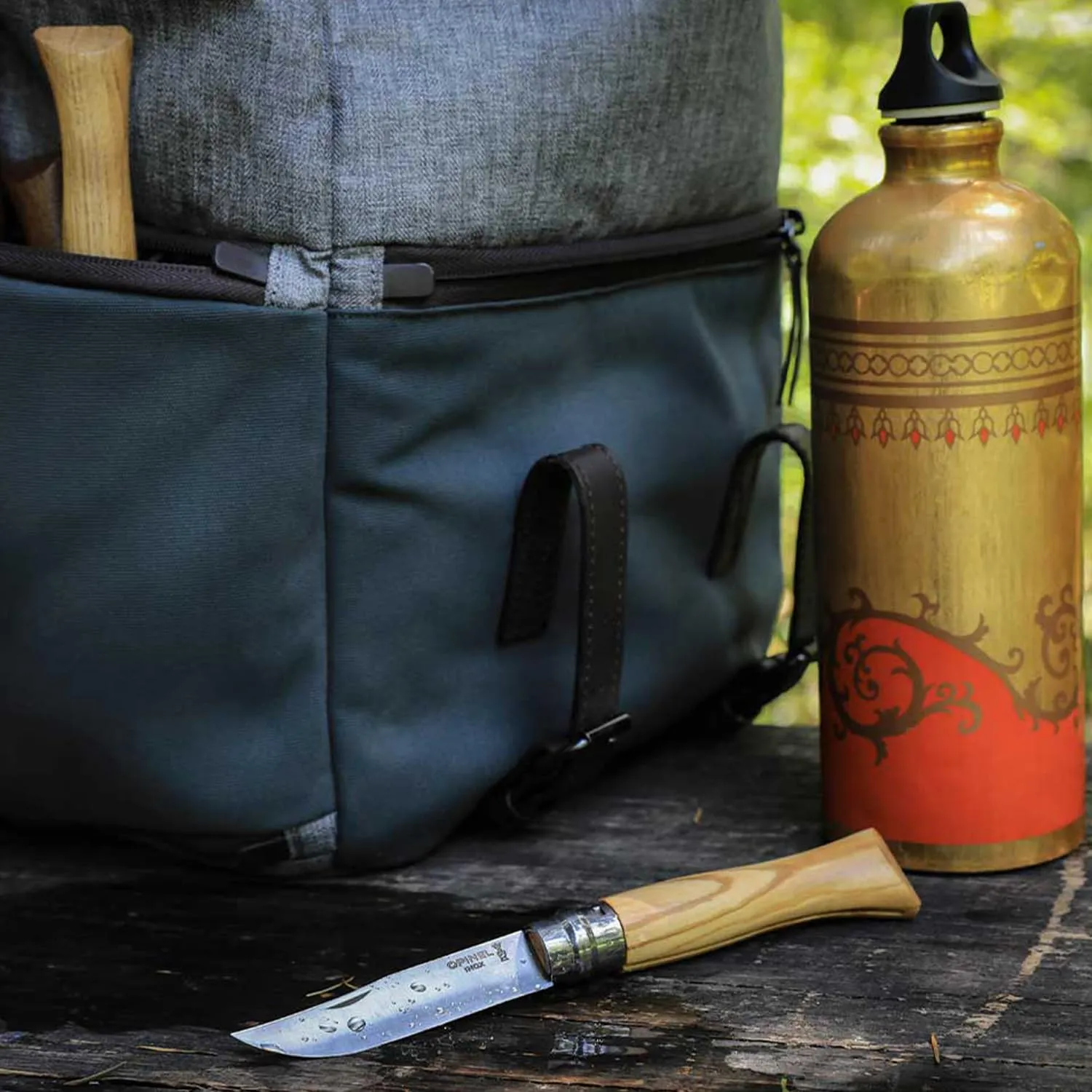 OPINEL No.06-No.09 Premium Woods, Stainless Steel Folding Pocket Knife, Made in France (No.06/Olive)