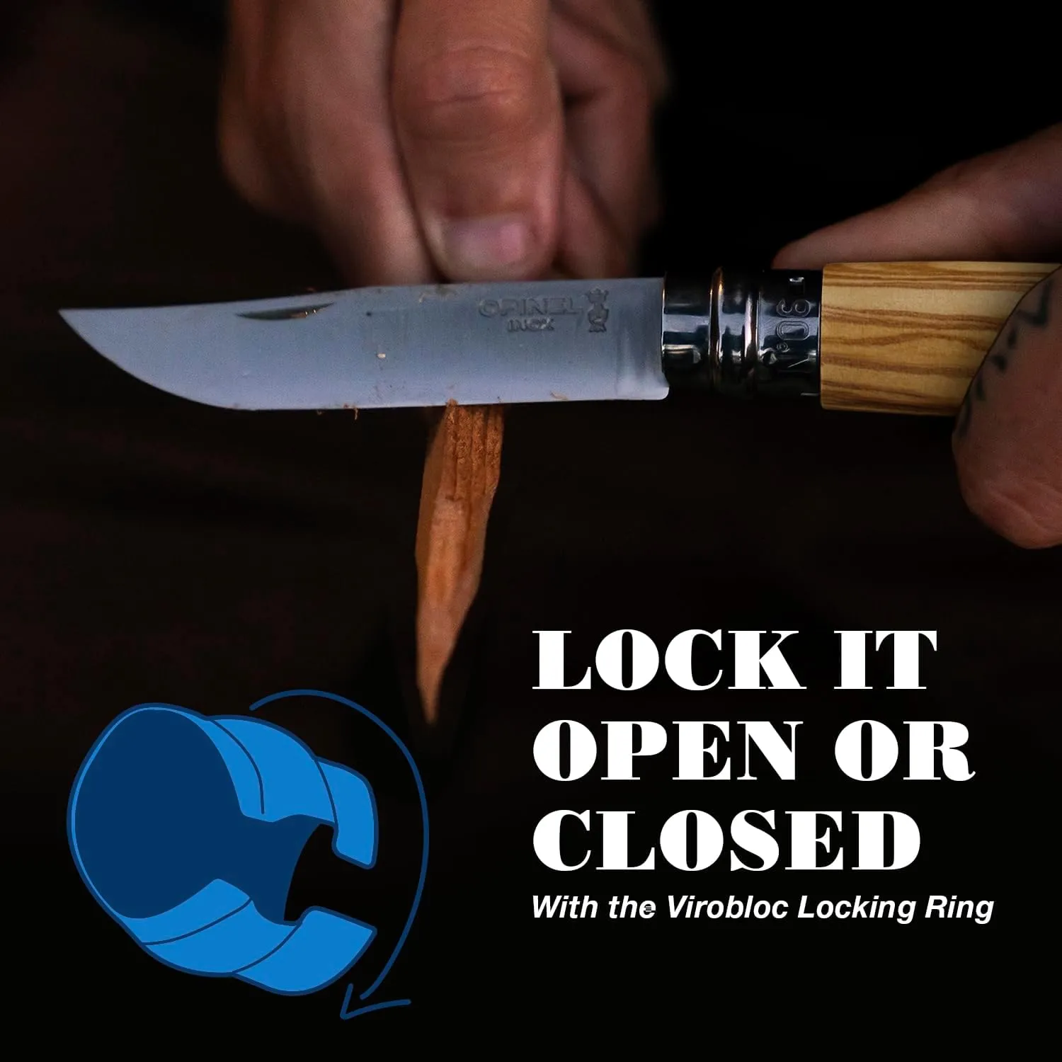 OPINEL No.06-No.09 Premium Woods, Stainless Steel Folding Pocket Knife, Made in France (No.06/Olive)