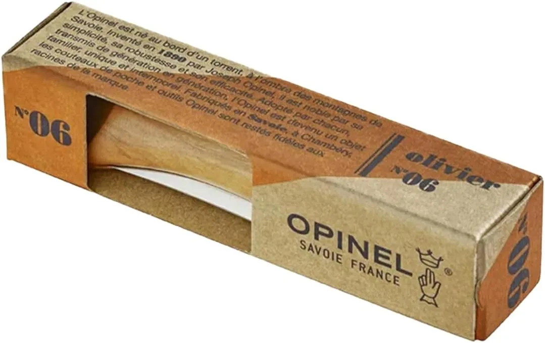OPINEL No.06-No.09 Premium Woods, Stainless Steel Folding Pocket Knife, Made in France (No.06/Olive)