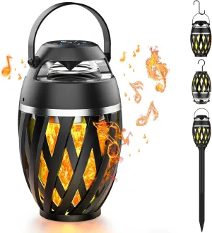 Outdoor Bluetooth Speakers Waterproof with LED Torch Gadgets for Men Birthday Gifts for Men with Stakes/Poles/Hook Loud Sound 24H Playtime for Patio/Party/Camping