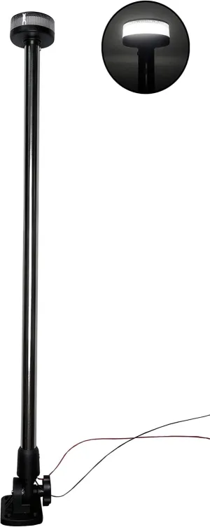 Pactrade Marine Boat Fold Down Stern Light Anchor Light All Round White LED Marine Adjustable Pole USCG 2 NM For Yacht Pontoon and Fishing Boat 12 Volts 23.5 Inches