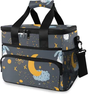 Painting Sheep Moon Boho Cooler Bag Insulated Cooler Soft Sided Cooler 24 Can Portable Picnic Bag Large Leakproof Lunch Bag Box for Beach Grocery Camping Travel Car Men Women